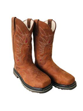 Shyanne Womens Brown Leather Comp Toe EH Work Cowboy Boots 8.5 B
